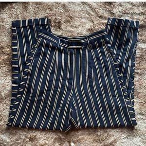 Topshop navy blue striped pants - high waisted